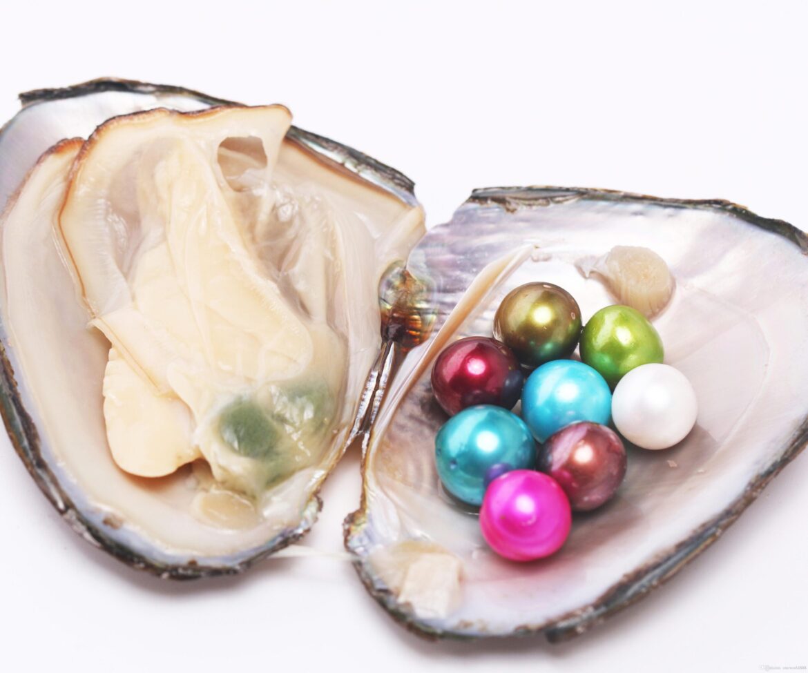 Beads inside an oyster